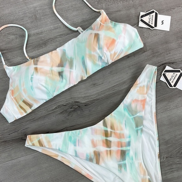 ☀️RVCA☀️DYE DREAM BRALETTE DYE DREAM MEDIUM FRENCH BIKINI SET - Picture 6 of 12